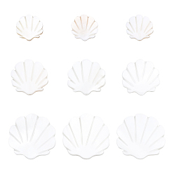 Creamy White 30Pcs 3 Sizes Natural Freshwater Shell Beads, Scallop Shape, Creamy White, 10pcs/size