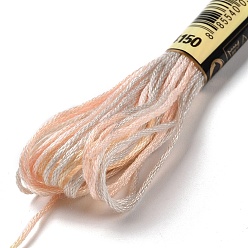 Bisque 10 Skeins 6-Ply Polyester Embroidery Floss, Cross Stitch Threads, Segment Dyed, Bisque, 0.5mm, about 8.75 Yards(8m)/skein