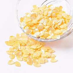 Желтый Украшение аксессуаров пластиковая пайетка / блестки бисер, оболочка, желтые, 6x8x0.5 мм, Около 36885 шт / фунт