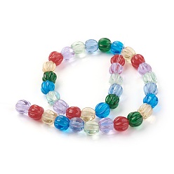 Mixed Color Handmade Lampwork Beads Strands, Lantern, Mixed Color, 9~10.5x10~10.5mm, Hole: 1.8mm, about 35pcs/strand, 14.37 inch(36.5cm)