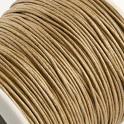 BurlyWood Waxed Cotton Thread Cords, BurlyWood, 1mm, about 100yards/roll