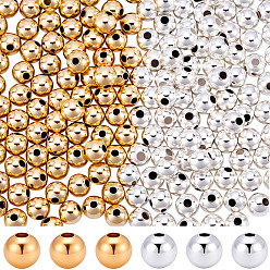 (52) Непрозрачная лаванда 200 шт. 2 цвета латунных дистанционных бусин, долговечный, круглые, разноцветные, 6x5.5 мм, отверстие : 1.6 мм, 100 шт / коор