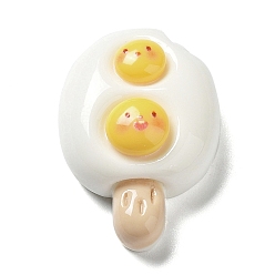 Белый Непрозрачная эмаль из смолы, декодирование кабошонов, имитация еды, мороженое, белые, 24x16x8.5 мм