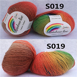 Farbig Wollstrickgarn, Segment gefärbt, Häkelgarn, für DIY-Mütze, Schal, Umhang, Farbig, 2 mm, ca. 196.85 Yards (180 m)/Knüll
