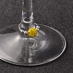 Gold Polymer Lehmrhinestone Weinglas Reize, mit messing-ohrringen und ccb-kunststoffperlen, Gold, 20 mm
