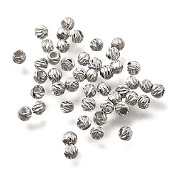 Платинированный Латунные бусины, долговечный, спираль круглый, без никеля , Реальная платина, 2.5x2 мм, отверстие : 1 мм