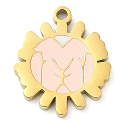 Солнце 304 подвески из нержавеющей стали, с эмалью, золотые, солнце, 17.5x14.5x1.7 мм, отверстие : 1.4 мм