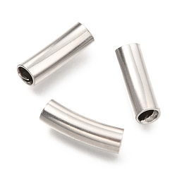 Нержавеющая Сталь Цвет Не тускнеет 304 трубчатые бусины из нержавеющей стали, изогнутые бусины, цвет нержавеющей стали, 16x5 мм, отверстие : 4 мм