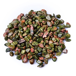 Унакит Натуральные унакитовые измельченные чипсы, для проектов домашнего рукоделия и украшения цветочных горшков, аквариумов, 3~5 мм, около 100 г / набор