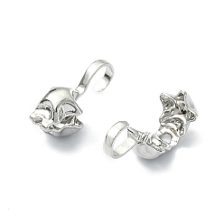 Платинированный Латунной шариковой советы, Калотте заканчивается, крышка раскладушки, без кадмия, без никеля и без свинца, звезда, Реальная платина, 15x5 мм, отверстие : 3 мм, внутренний диаметр: 3x3 мм