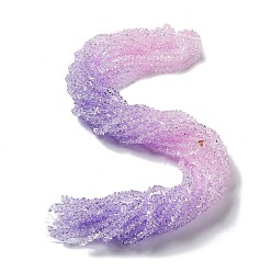 чертополох Прозрачные стеклянные бусины, сегментированные разноцветные бусины, треугольные, чертополох, 4.5x4.5x3 мм, отверстие : 0.9 мм, около 142 шт / нитка, 13.58~13.78'' (34.5~35 см)