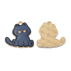 Шифер Серый Подвески из эмали и сплава, без кадмия, без никеля и без свинца, золотые, кошачье очарование, шифер серый, 19.5x19.5x1.5 мм, отверстие : 1.8 мм