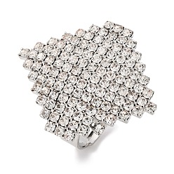 Платина Регулируемые кольца из латуни с ромбом и кубическим цирконием для женщин, без свинца и без кадмия, долговечный, платина, 31.5 мм, внутренний диаметр: 18 мм