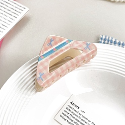 Треугольник Акриловые заколки-коготь в стиле тартан, треугольные, 77x43 мм