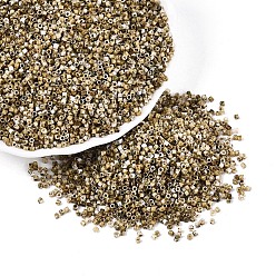 Темный Хаки Цилиндрические стеклянные бусины Пикассо, окрашенные распылением, Темный хаки, 1x1.7 мм, отверстие : 0.9~1 мм