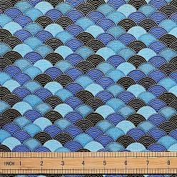 Васильковый Хлопчатобумажная ткань в японском стиле, аксессуары, узор чешуи русалки, васильковый, 1000x1500x0.5 мм