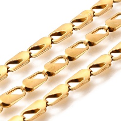 Золотой 304 цепи овальные из нержавеющей стали, несварные, ионное покрытие (ip), с катушкой, золотые, 10x4x2.5 мм