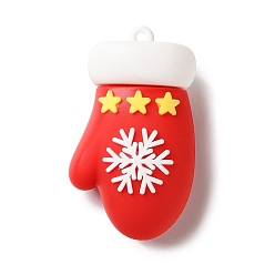 Clothes Подвески из пвх на рождественскую тематику, перчаточник, 47.5x28x18 мм, отверстие : 2.5 мм