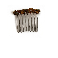 Кокосово-Коричневый Ацетат целлюлозы (смола) аксессуары для волос, с металлическими гребнями для волос для женщин и девочек, кокосового коричневый, 55x49 мм