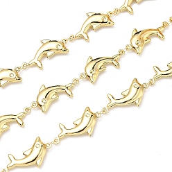 Золотой 304 из нержавеющей стали шарнирные цепи дельфина, пайки, долговечный, с катушкой, золотые, 25.5x13x3.5 мм