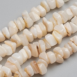 Желтая Старая Ткань  Стеклянные бусы нити, для изготовления ювелирных изделий, diy crafts, окрашенные, чипсы наггетс, старое кружево, 6.2x6.2x1.3 мм, отверстие : 0.8 мм, около 107 шт / нитка, 15.16 дюйм (38.5 см)