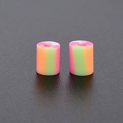 Mixed Color Fixed Mixed 4 Style Handmade Polymer Clay Beads, Column, Mixed Color, 5x3.5~7mm, Hole: 1.8mm