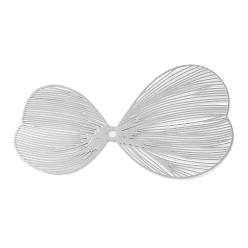 Платина Шапочки и конусы для бусин, латунные, гравированные металлические украшения, без кадмия, без никеля и без свинца, цветок, платина, 28x50x0.2 мм, отверстие : 1.6 мм