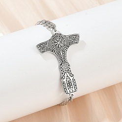 Нержавеющая Сталь Цвет 304 из нержавеющей стали эмаль ссылка браслеты, браслеты-цепочки для мужчин, форма молотка, цвет нержавеющей стали, 7-1/4 дюйм (18.3 см)