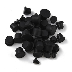 Черный 40шт 5 стиль силиконовые заглушки для отверстий, вставьте заглушки в отверстия, торцевые заглушки вставок для стоек, для мебельного ограждения, круглые, чёрные, 9~18x8.5~12.5 мм, 8 шт / стиль