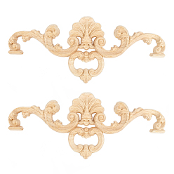 Цвет Древесины Резная накладка из натурального дерева, неокрашенная накладка мебель украшения дома, деревесиные, 95x222x8.5 мм