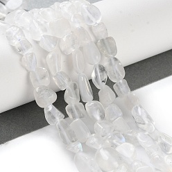 Rainbow Moonstone Бусины из натурального радужного лунного камня, самородки, упавший камень, класс А, 4.5~11.5x3~7x3.5~6 мм, отверстие : 1.2 мм, около 48~68 шт / нитка, 15.35~15.94'' (39~40.5 см)