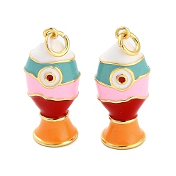 (52) Непрозрачная лаванда Латунь эмаль подвески, рыба, долговечный, стойки покрытие, без свинца и без кадмия, ионное покрытие (ip), реальный 18 k позолоченный, с целью перехода в кольце, разноцветные, 24.5x11x8.5 мм