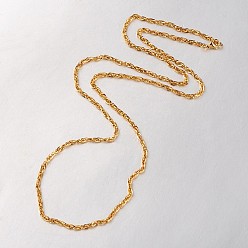 Golden Boy's 304 Stainless Steel Long Double Link Chain Necklaces, with Lobster Claw Clasps, Golden, 29.33 inch(74.5cm)