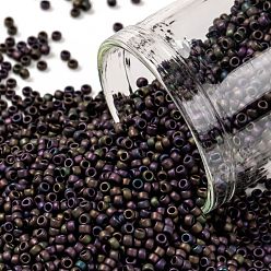 (85F) Frost Metallic Iris Purple Toho perles de rocaille rondes, perles de rocaille japonais, (85 f) iris métallique givré violet, 15/0, 1.5mm, Trou: 0.7mm, environ 135000 pcs / livre