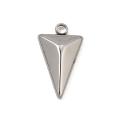Stainless Steel Color 304 Stainless Steel Charms, Cone Charms, Stainless Steel Color, 14.5x8.5x3mm, Hole: 1.6mm