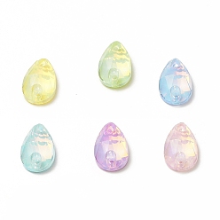 (52) Непрозрачная лаванда Каплевидная форма с эффектом мокко пришивка стразами, k 5 стеклянный страз, 2-отверстие ссылка, плоская спинка с покрытием, швейные украшения, разноцветные, 12x7x4 мм, отверстие : 0.8 мм