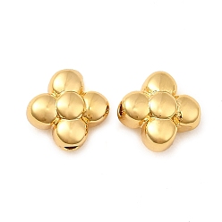Настоящее золото 18K Латунные бусины, цветок, без никеля , реальный 18 k позолоченный, 7.5x7.5x4 мм, отверстие : 1.2 мм