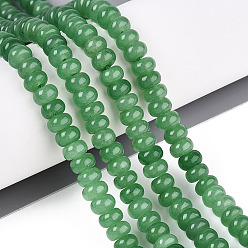 Средний Морско-зеленый Окрашенные природные белый нефрит бисер пряди, рондель, средний морской зеленый, 6~6.5x4~4.5 мм, отверстие : 1 мм, около 86~90 шт / нитка, 14.57~15.16'' (37~38.5 см)