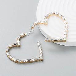 Cristal Alliage strass Stud, cœur, cristal, 44x38mm