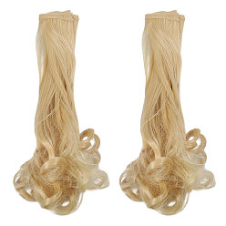 Лимонный шифон Парик для куклы pp с длинными кудрявыми волосами, для девочек своими руками bjd makings аксессуары, лимонный шифон, 1000x250~270x1 мм