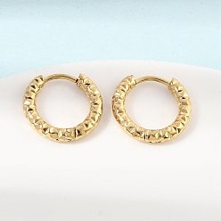 Настоящее золото 18K 304 круглые серьги-кольца из нержавеющей стали, ионное покрытие (ip), реальный 18 k позолоченный, 15x2.5 мм