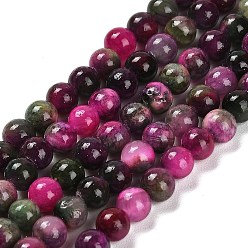 Желтый Нефрит Естественный желтый нефрит бисер нитей, круглые, окрашенные, имитация турмалина, 4~4.5 мм, отверстие : 0.5~0.6 мм, около 91 шт / нитка, 15.59~15.63'' (39.6~39.7 см)