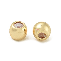 Настоящее золото 14K Стойка покрытие латунь силиконовые проставки бусины, долговечный, без кадмия и без свинца, круглые, реальный 14 k позолоченный, 3x2.5 мм, отверстие : 0.8 мм