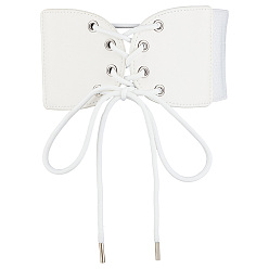 Белый 1Пояс из искусственной кожи с эластичным узлом для женщин, белые, 750x102x11 мм