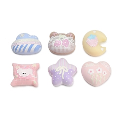 (52) Непрозрачная лаванда Непрозрачные смоляные кабошоны в форме подушки, разнообразные, разноцветные, 16~20x17~21.5x9.5~10 мм