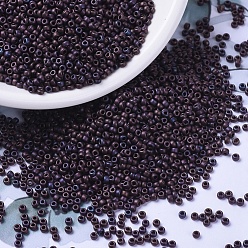 (RR2005) Matte Metallic Dark Raspberry Iris MIYUKI Round Rocailles Beads, Japanese Seed Beads, 11/0, (RR2005) Matte Metallic Dark Raspberry Iris, 2x1.3mm, Hole: 0.8mm, about 5500pcs/50g