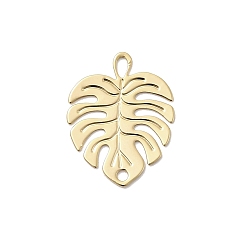 Настоящее золото 18K Подвески-соединители в виде листьев из латуни, вырезанные лазером, долговечный, без никеля , реальный 18 k позолоченный, 17.5x13.5x0.5 мм, отверстия : 2.5x1.5 mm и 1.2 мм