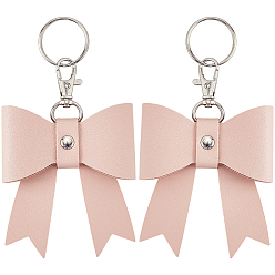 Розовый Брелки из искусственной кожи, бантом, туманная роза, 145 мм