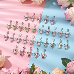 (52) Непрозрачная лаванда 30шт 6 цвета синтетический бирюзовый ангел кулон украшение, застежки из сплава подвески для украшений сумок, разноцветные, 36.5 мм, 5 шт / цвет