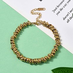 Настоящее золото 18K 304 женские браслеты-цепочки с кольцевыми звеньями из нержавеющей стали, реальный 18 k позолоченный, 7-1/8 дюйм (18 см)